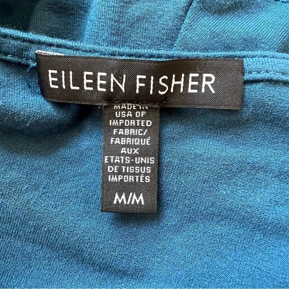 Eileen Fisher asymmetric hem top blue viscose Lycra 865 - Picture 7 of 9